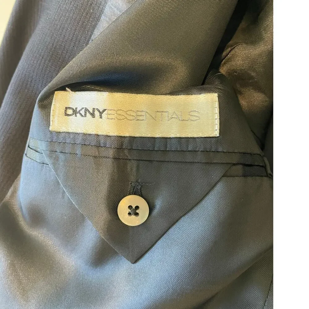 DKNY Essentials Men's 100% Wool Blazer Sport Coat Navy Blue Sz 42R 3-Button